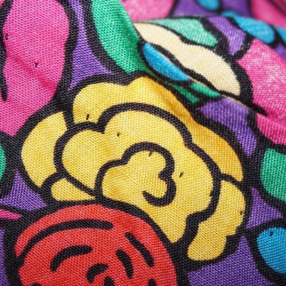Vintage 80s John Matthews of California Floral Ruffle Tiered Dress Large - Picture 6 of 8